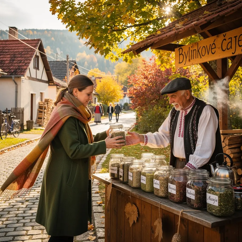 Ručne vyrobený čajník z keramiky, vedľa neho šálky s teplým čajom